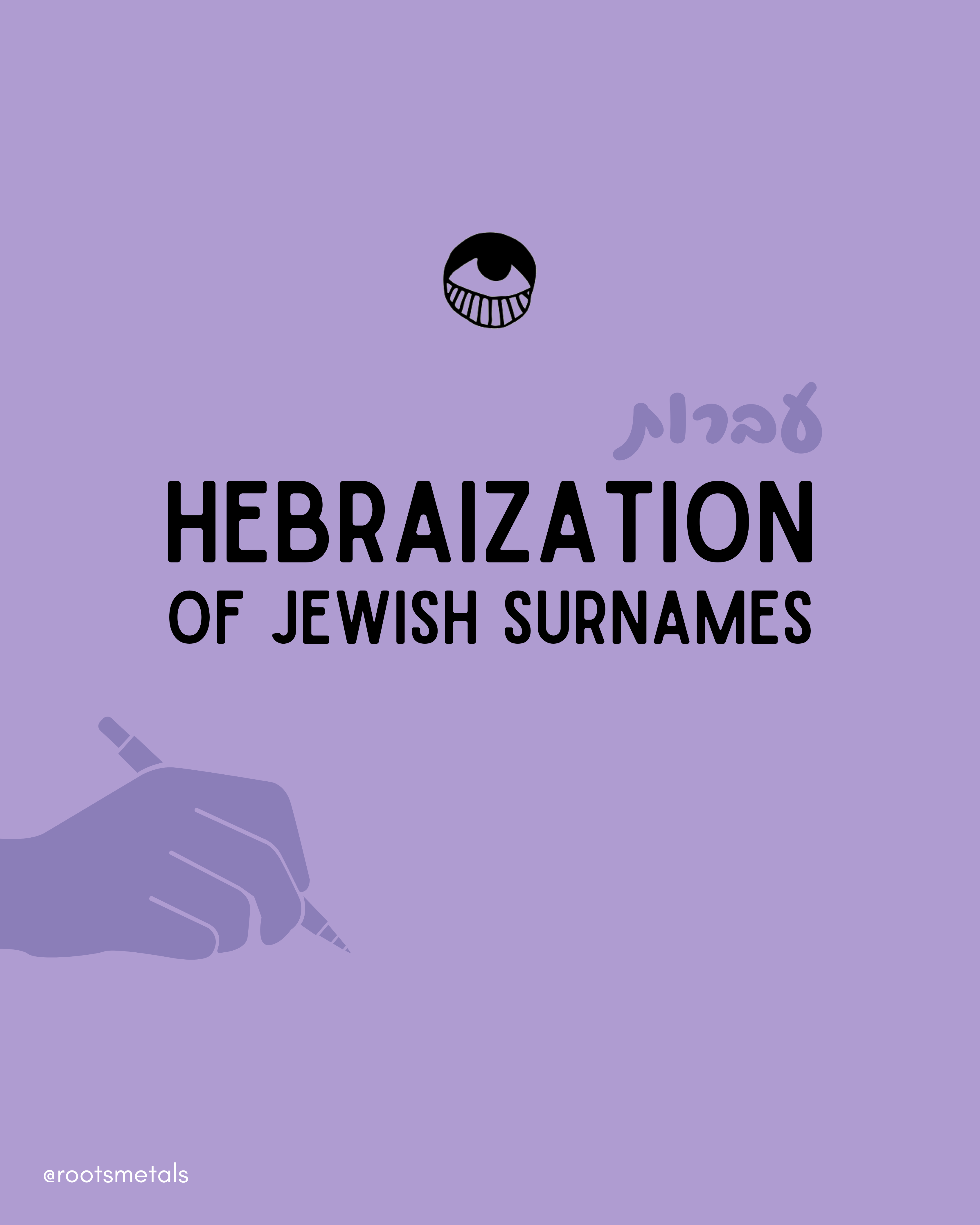 Hebraization of Jewish surnames Roots Metals