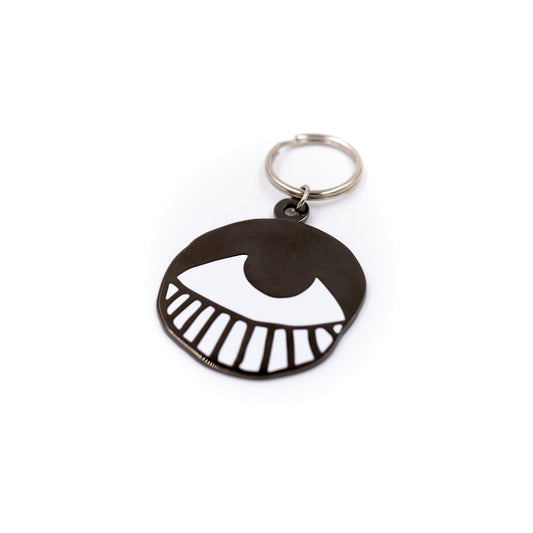 roots metals enamel keychain